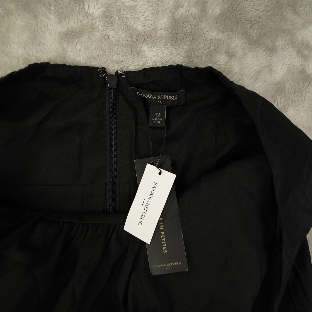 Banana Republic Dress Womens 12 NWT Black Lined Halter Ruffle Neck Chic Cocktail - Picture 9 of 11